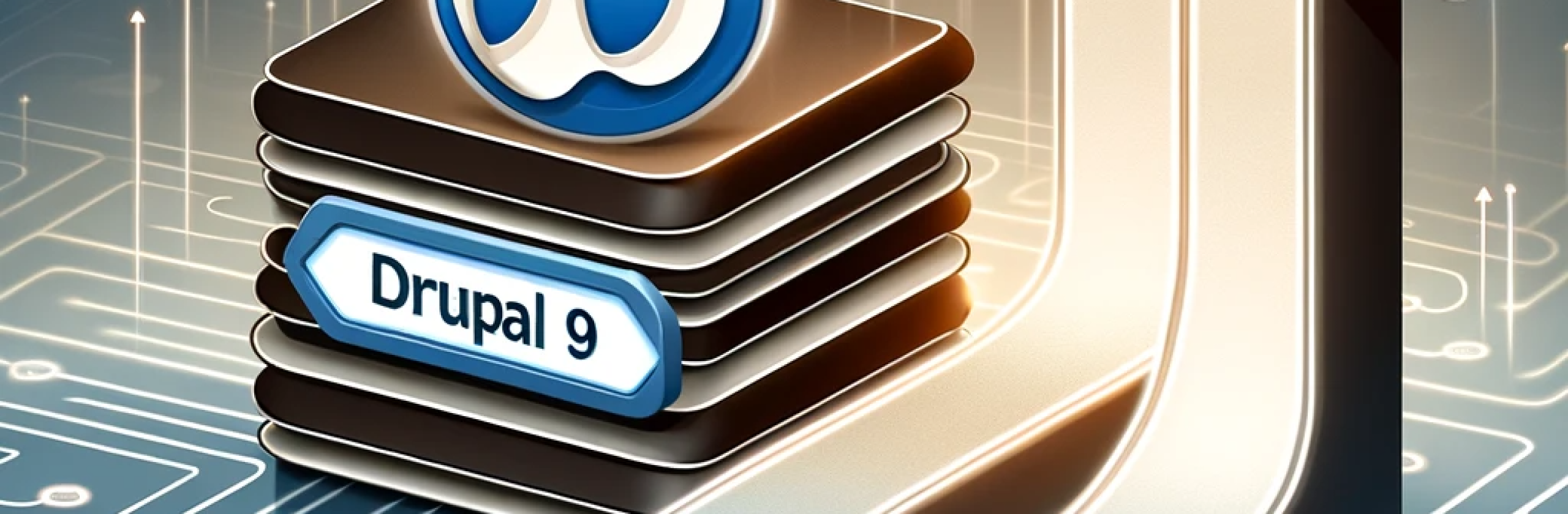 An abstract graphic showing a smooth upgrade from Drupal 9 to 10